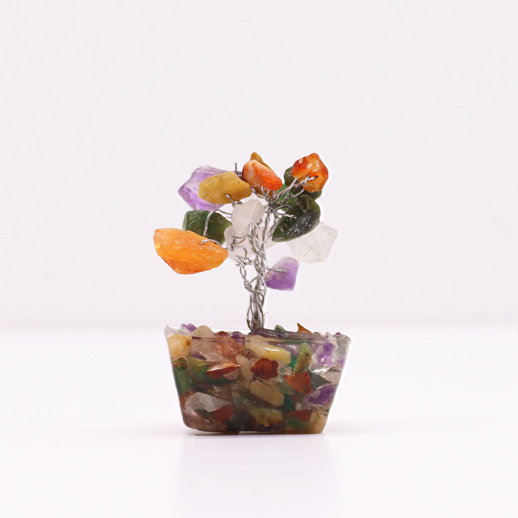 Mini Gemstone Tree on Orgonite Base - Multi Stones