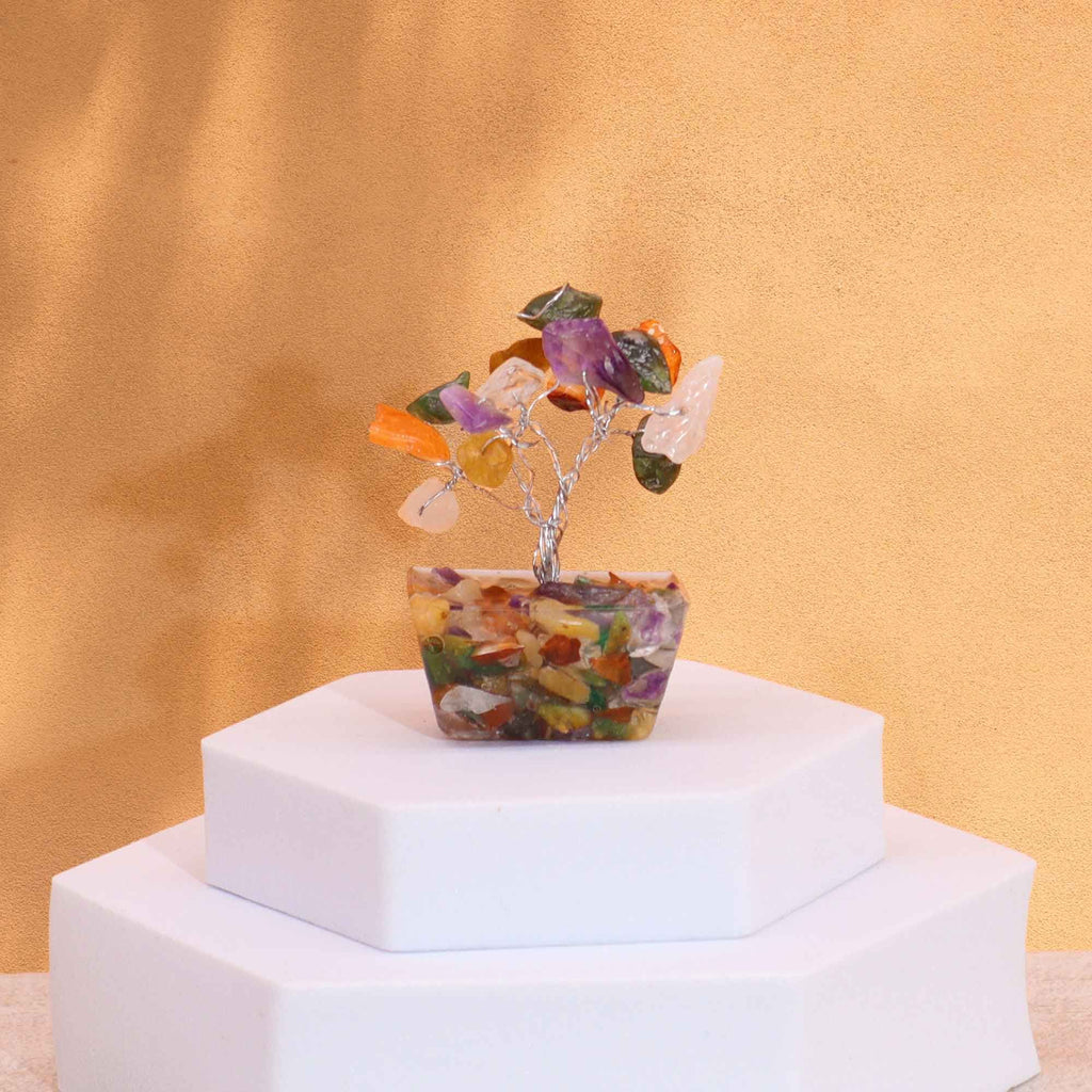 Mini Gemstone Tree on Orgonite Base - Multi Stones
