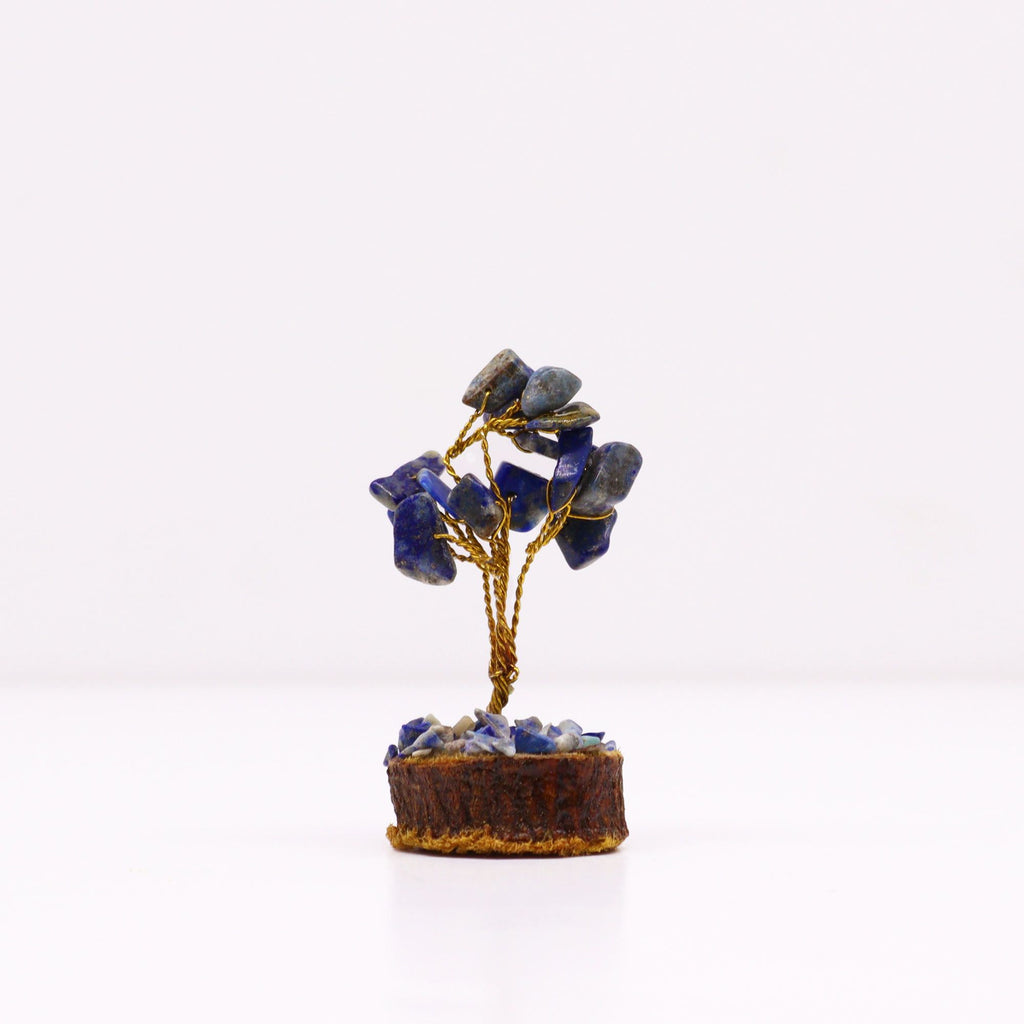 Mini Gemstone Tree On Wood Base - Sodalite