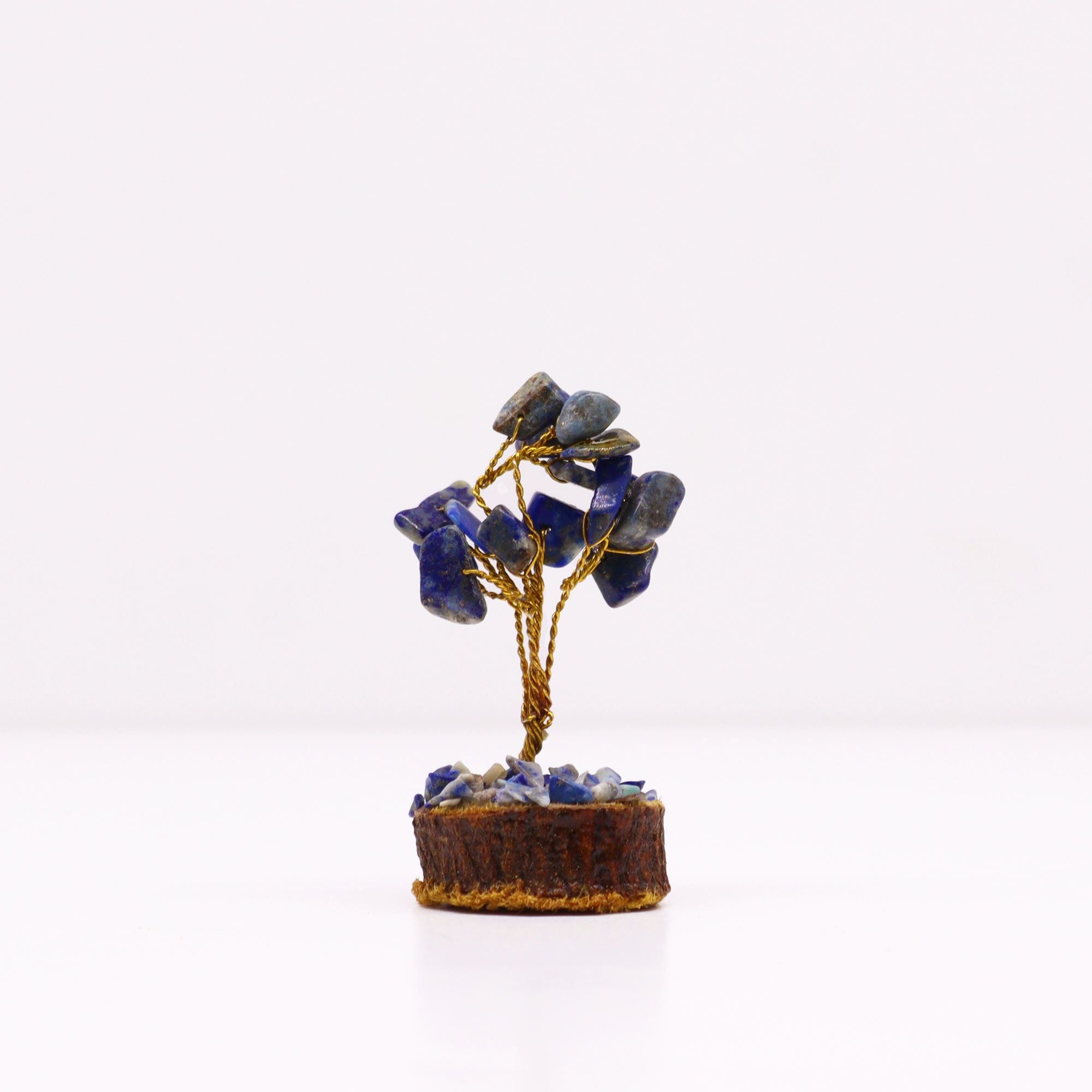 Mini Gemstone Tree On Wood Base - Sodalite