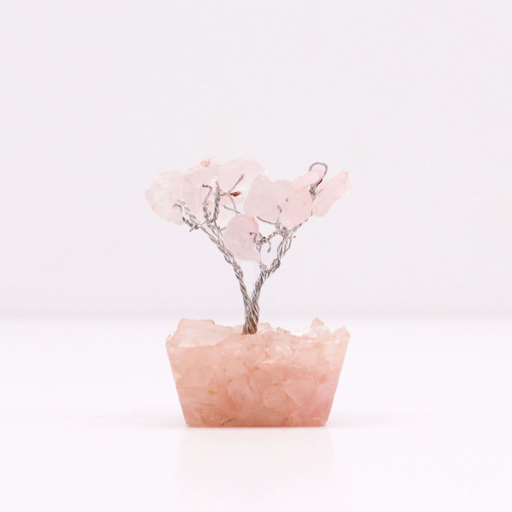 Mini Gemstone Tree On Orgonite Base - Rose Quartz