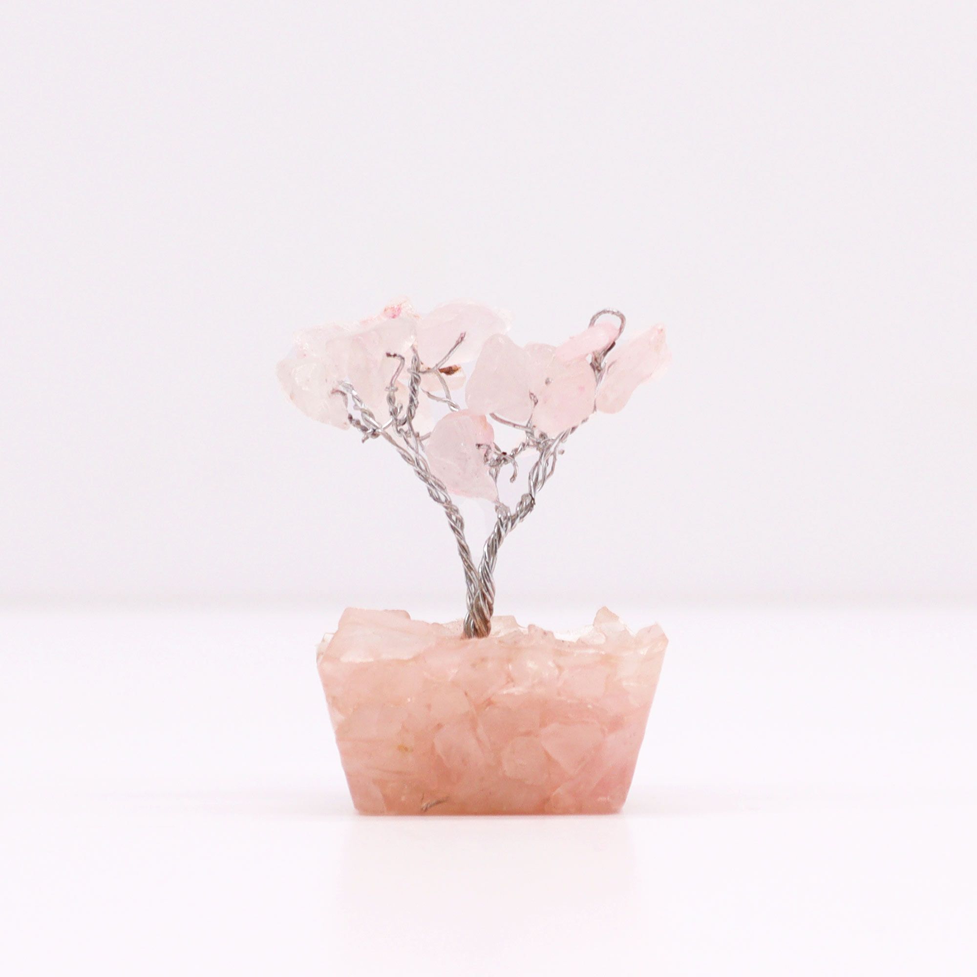 Mini Gemstone Tree On Orgonite Base - Rose Quartz