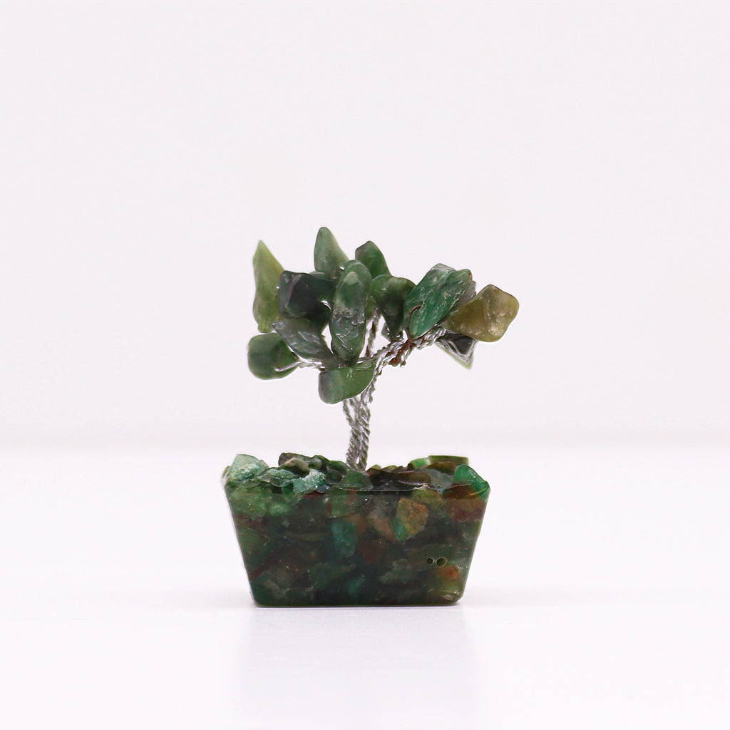 Mini Gemstone Tree On Orgonite Base - Green Aventurine
