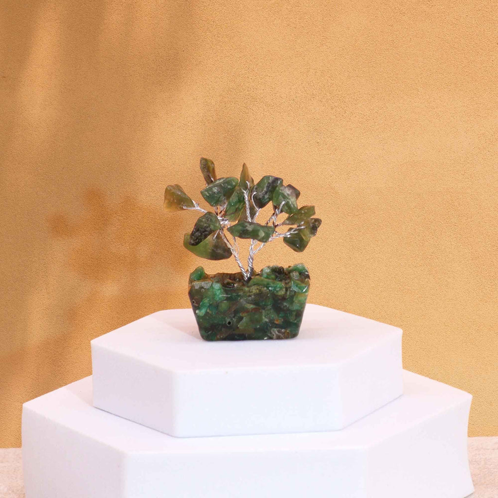 Mini Gemstone Tree On Orgonite Base - Green Aventurine