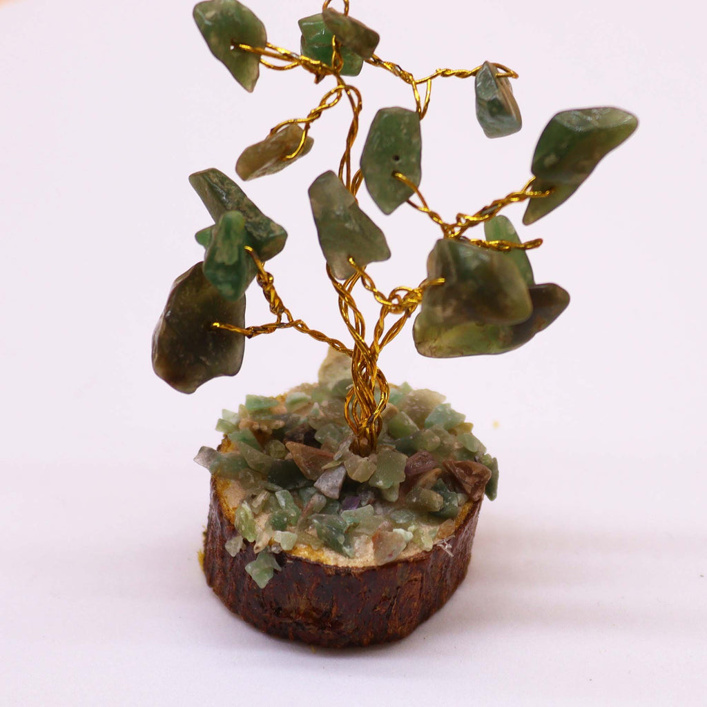 Mini Gemstone Tree On Wood Base - Green Aventurine
