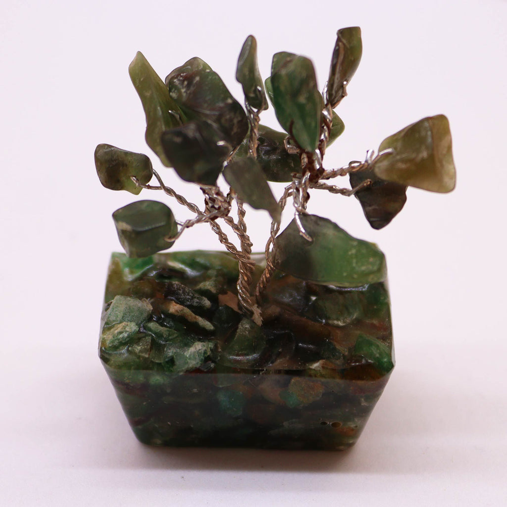 Mini Gemstone Tree On Orgonite Base - Green Aventurine