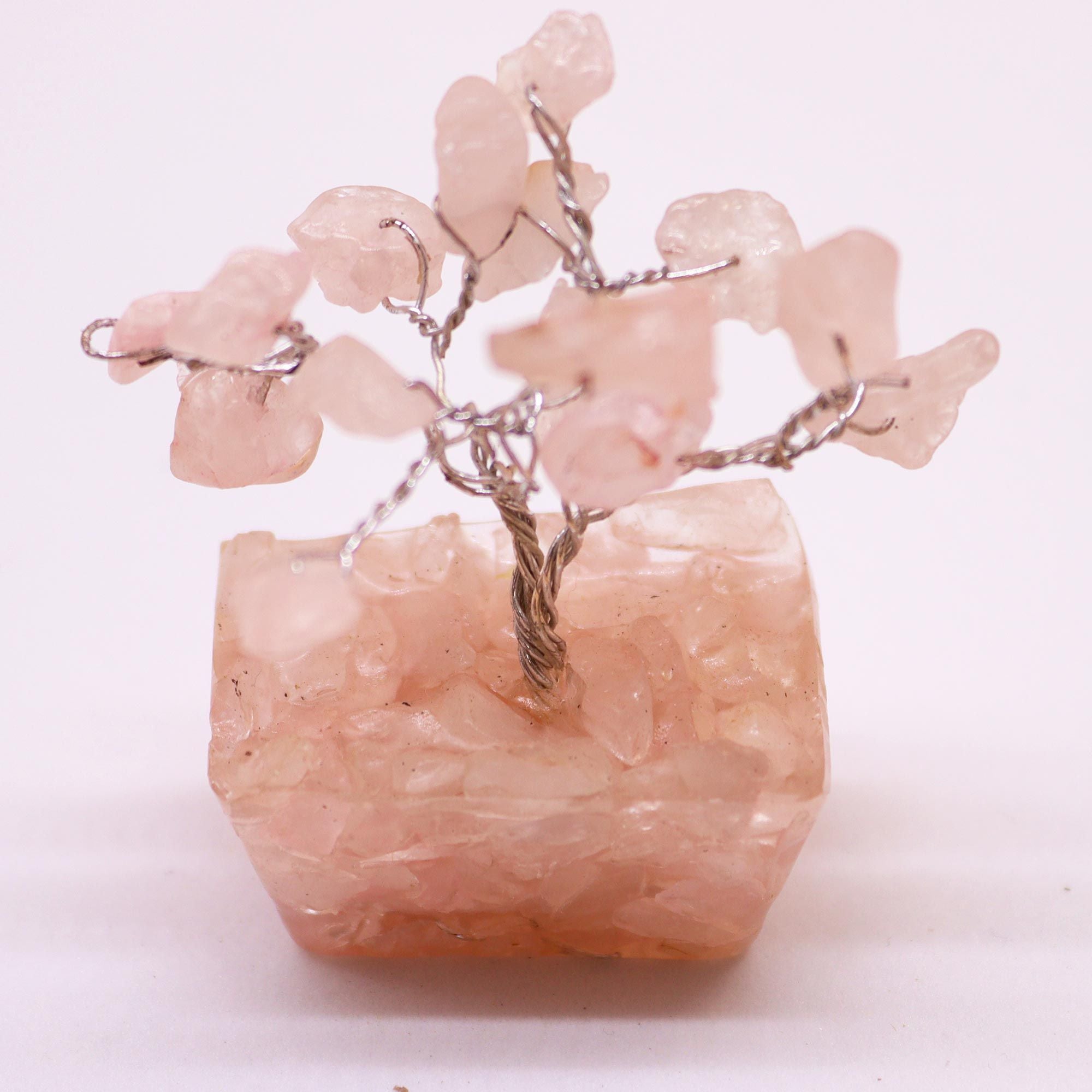 Mini Gemstone Tree On Orgonite Base - Rose Quartz