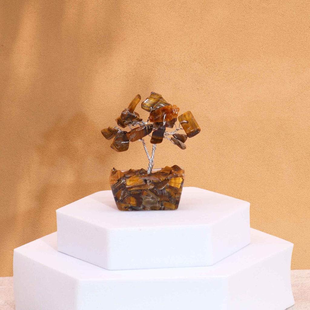 Mini Gemstone Tree On Orgonite Base - Tigereye