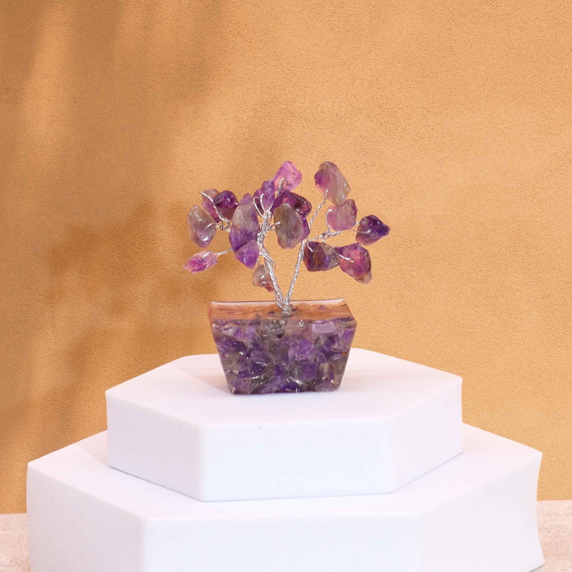 Mini Gemstone Tree On Orgonite Base - Amethyst