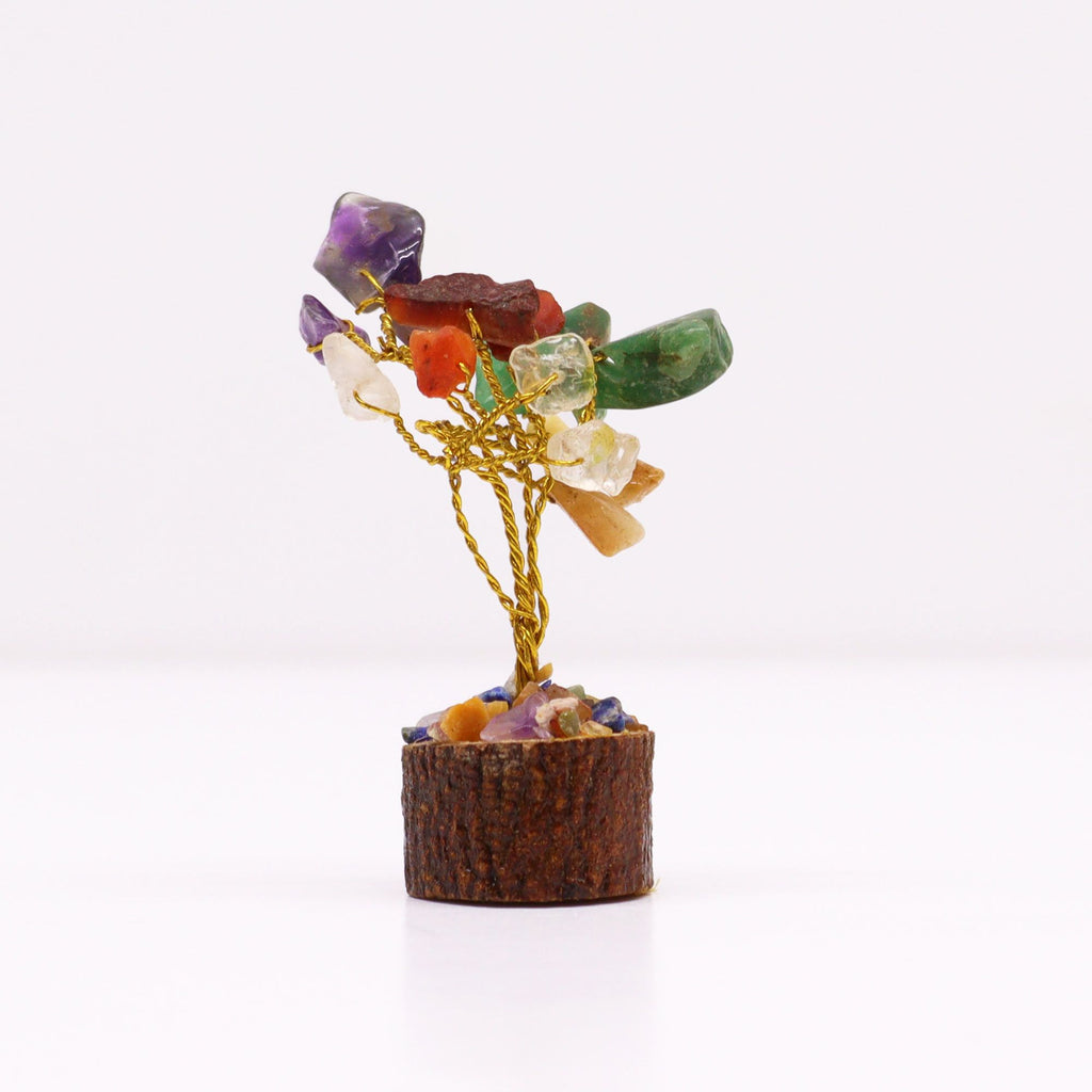 Mini Gemstone Tree On Wood Base - Multi Stones